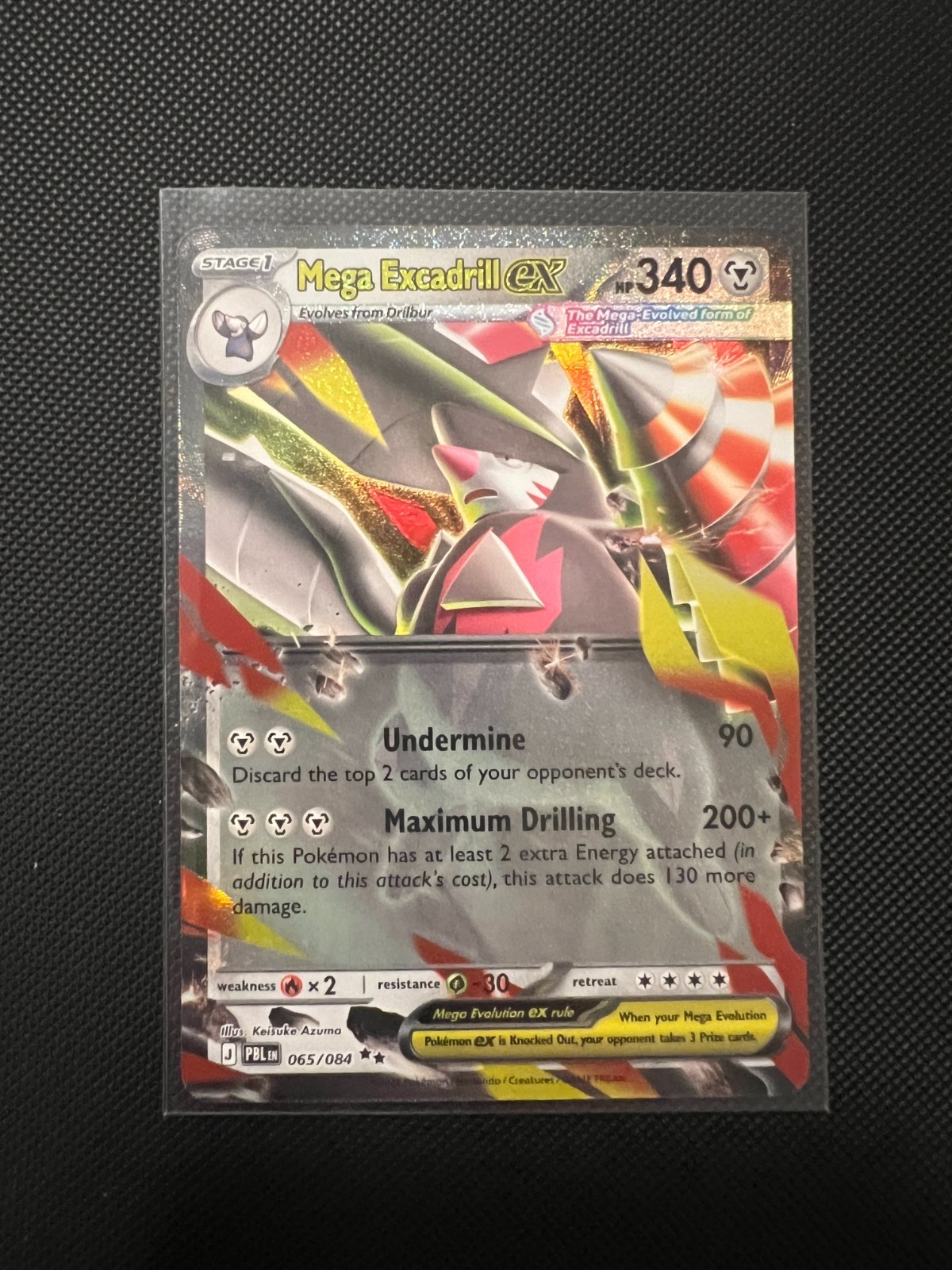 Mega Excadrill ex Holo Double Rare ME05: Pitch Black 065/084 NM