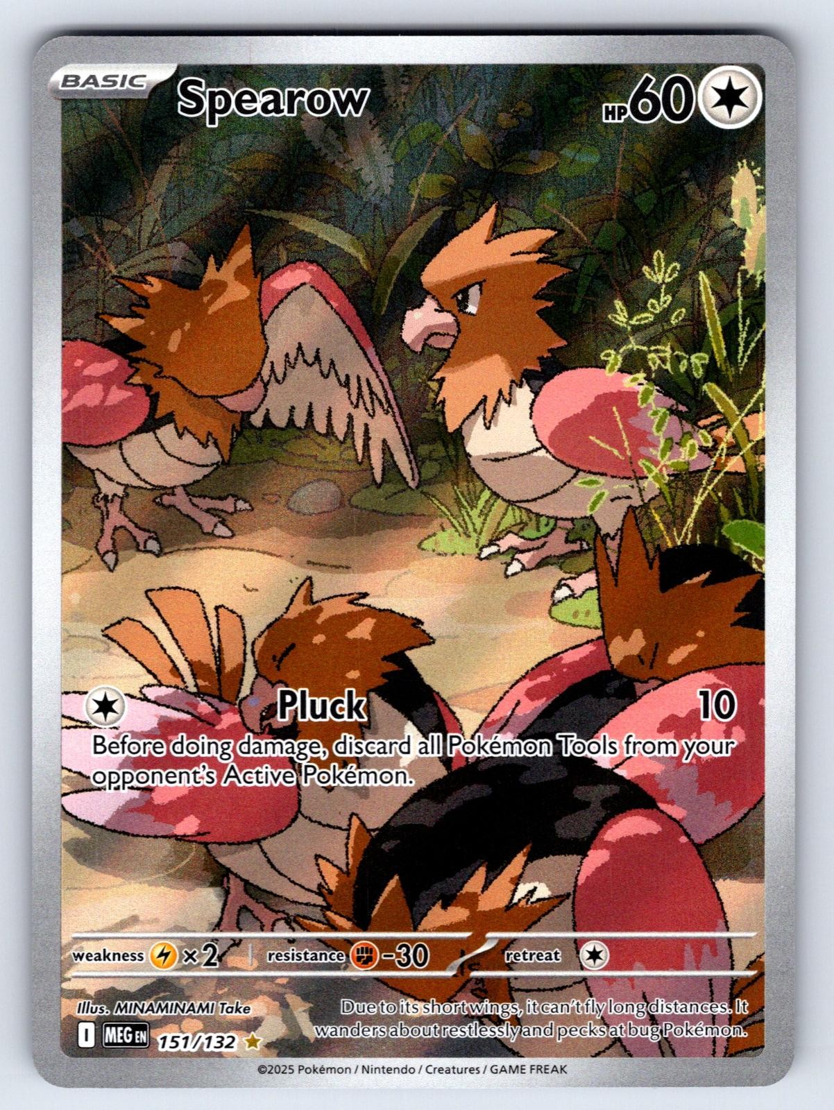 SPEAROW 151/132 ILLUSTRATION RARE MEGA EVOLUTION POKEMON HOLO NEAR MINT