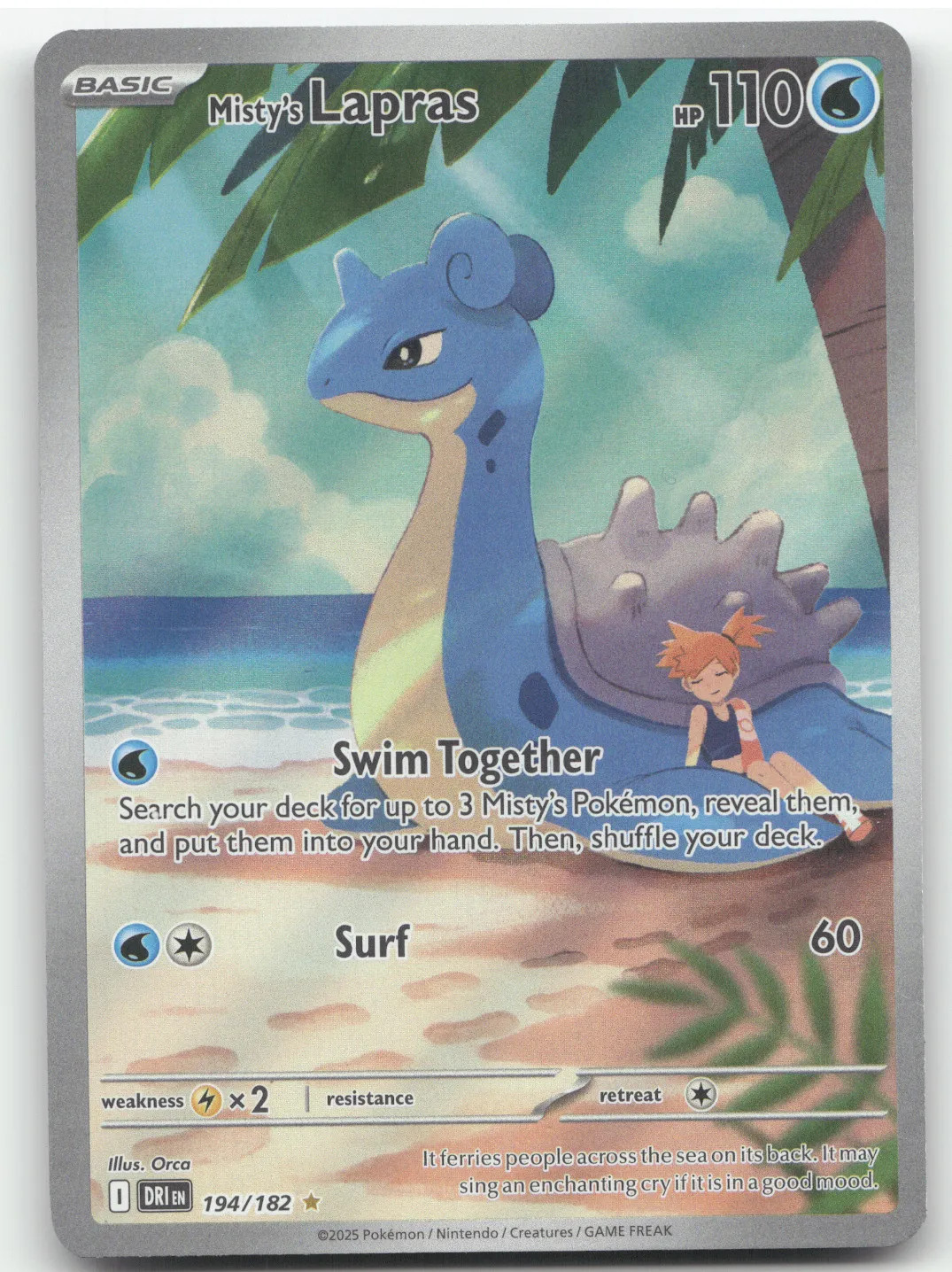 2025 S&V Destined Rivals Misty’s Lapras Secret Rare #194/182