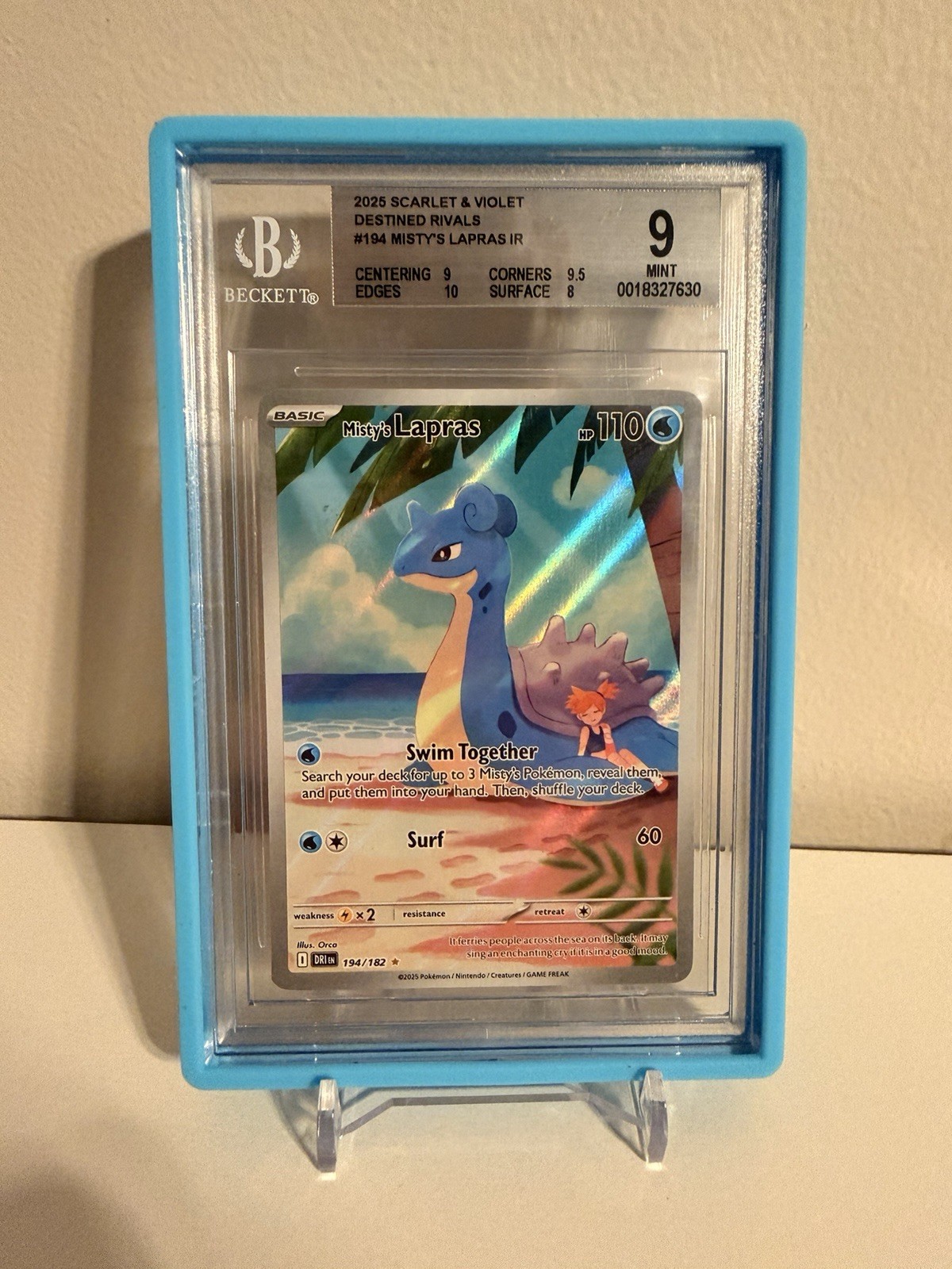 2025 Pokemon S&V Destined Rivals Misty’s Lapras #194 IR BGS 9 W/CASE