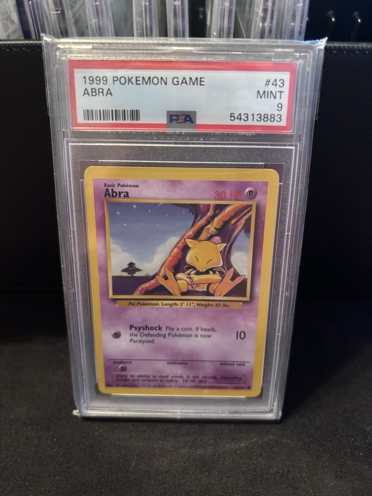 1999 Pokémon TCG Abra Base Set 43/102 1st Edition Regular English PSA 9 WOTC