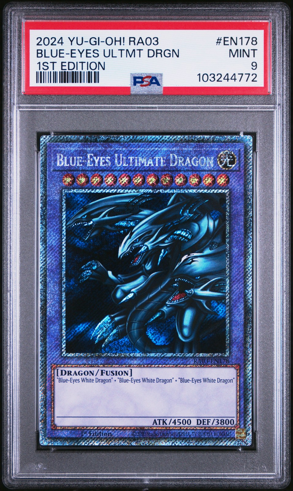 2024 YU-GI-OH! RA03-QUARTER CENTURY BONANZA BLUE-EYES ULTIMATE DRAGON PSA 9