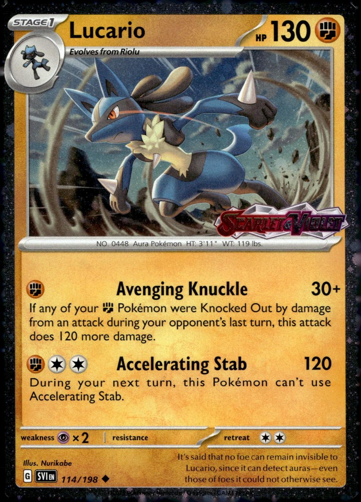 Lucario (Scarlet & Violet Stamp) 114/198 Pokemon NM