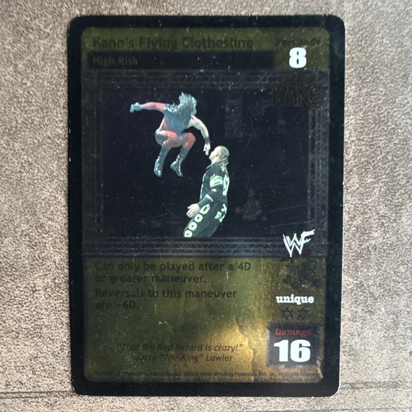WWF Raw Deal CCG Kane’s Flying Clothesline Maneuver Unique English