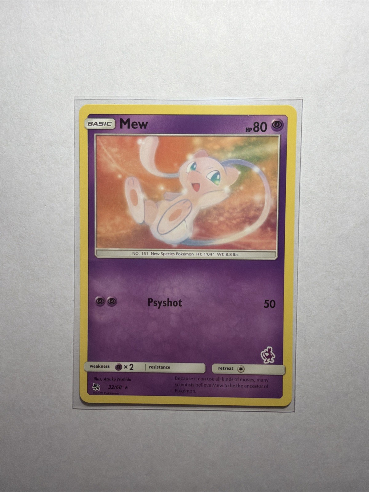 Pokémon Mew Rare Regular 80 HP Hidden Fates 32/68 Basic English NM