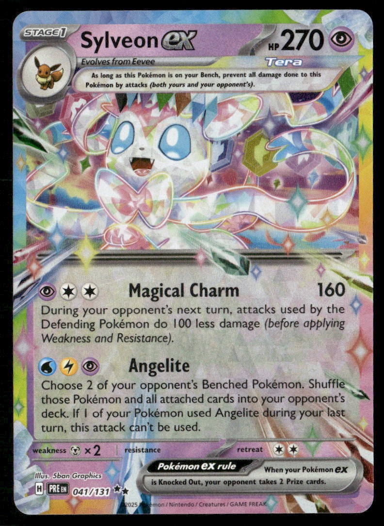 SYLVEON EX 041/131 HOLO DOUBLE RARE PRISMATIC EVOLUTIONS POKEMON NM