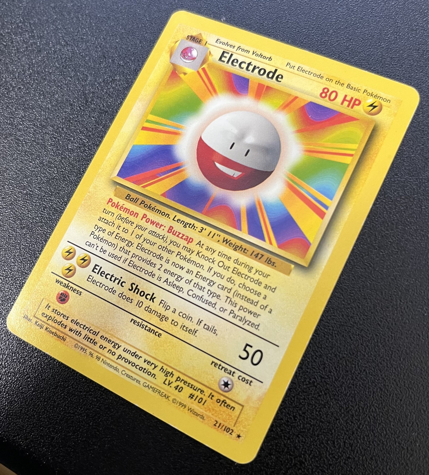 Pokemon Base Set Electrode #21/102 MP Unlimited WOTC 1999 Non-Holo Rare