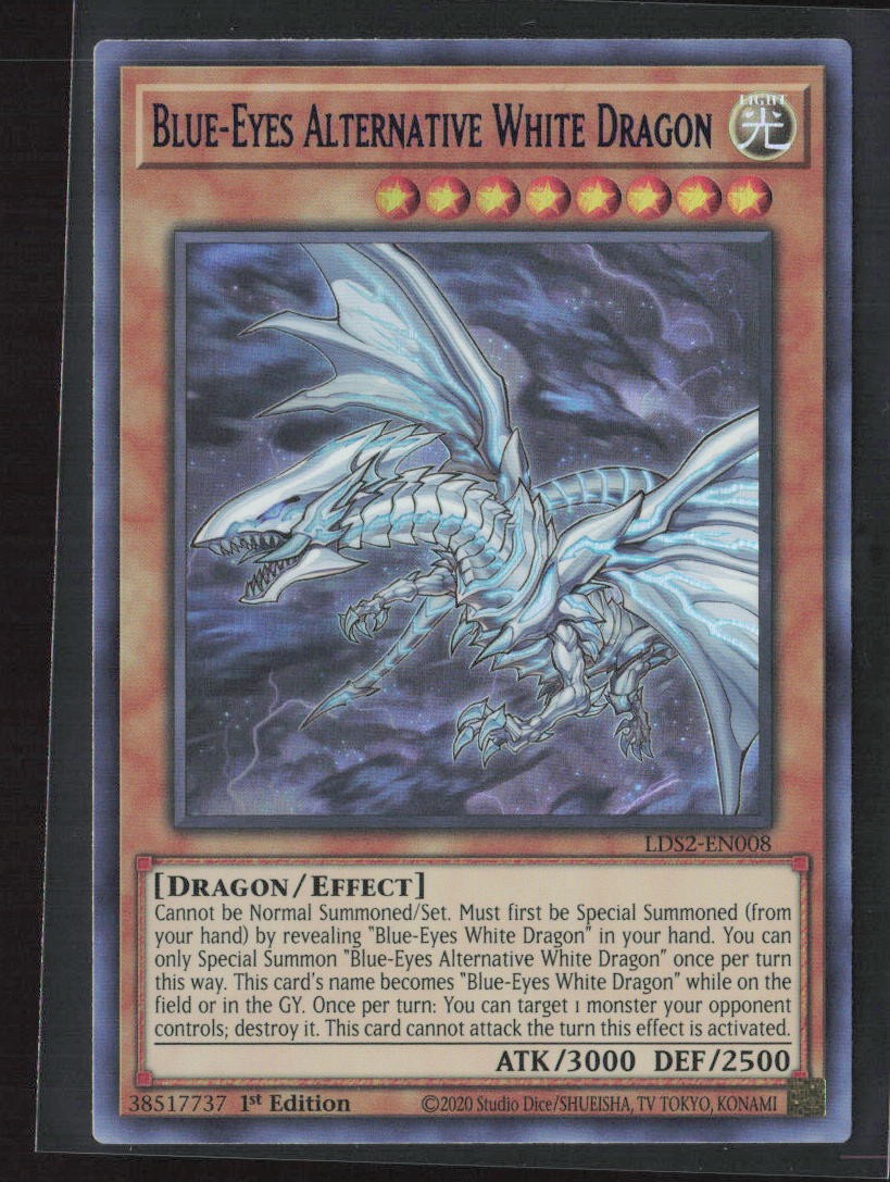 Blue-Eyes Alternative White Dragon (Green) LDS2-EN008 Season 2 1st Edition NM