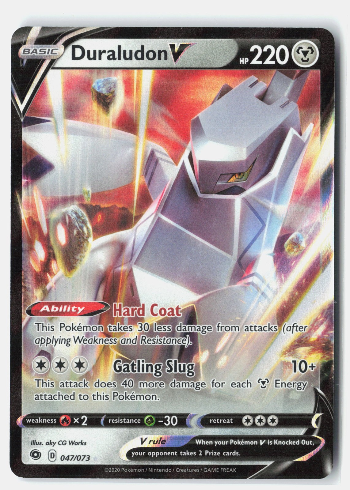 Duraludon V Ultra Rare Holofoil Champion’s Path 47/73 NM aky CG Works