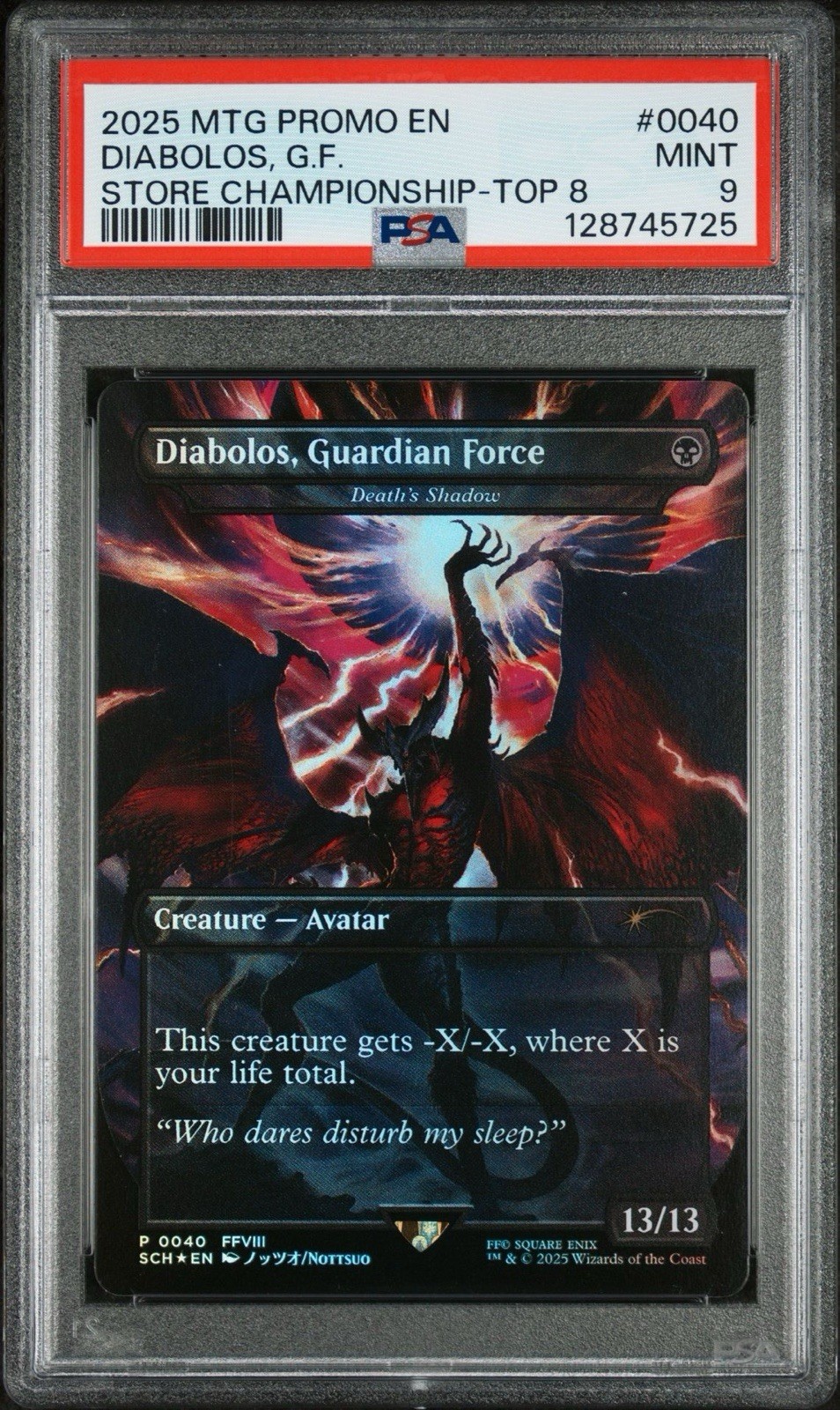 2025 MTG Final Fantasy Diabolos Guardian Force Top 8 Foil 0040 PSA 9 MINT