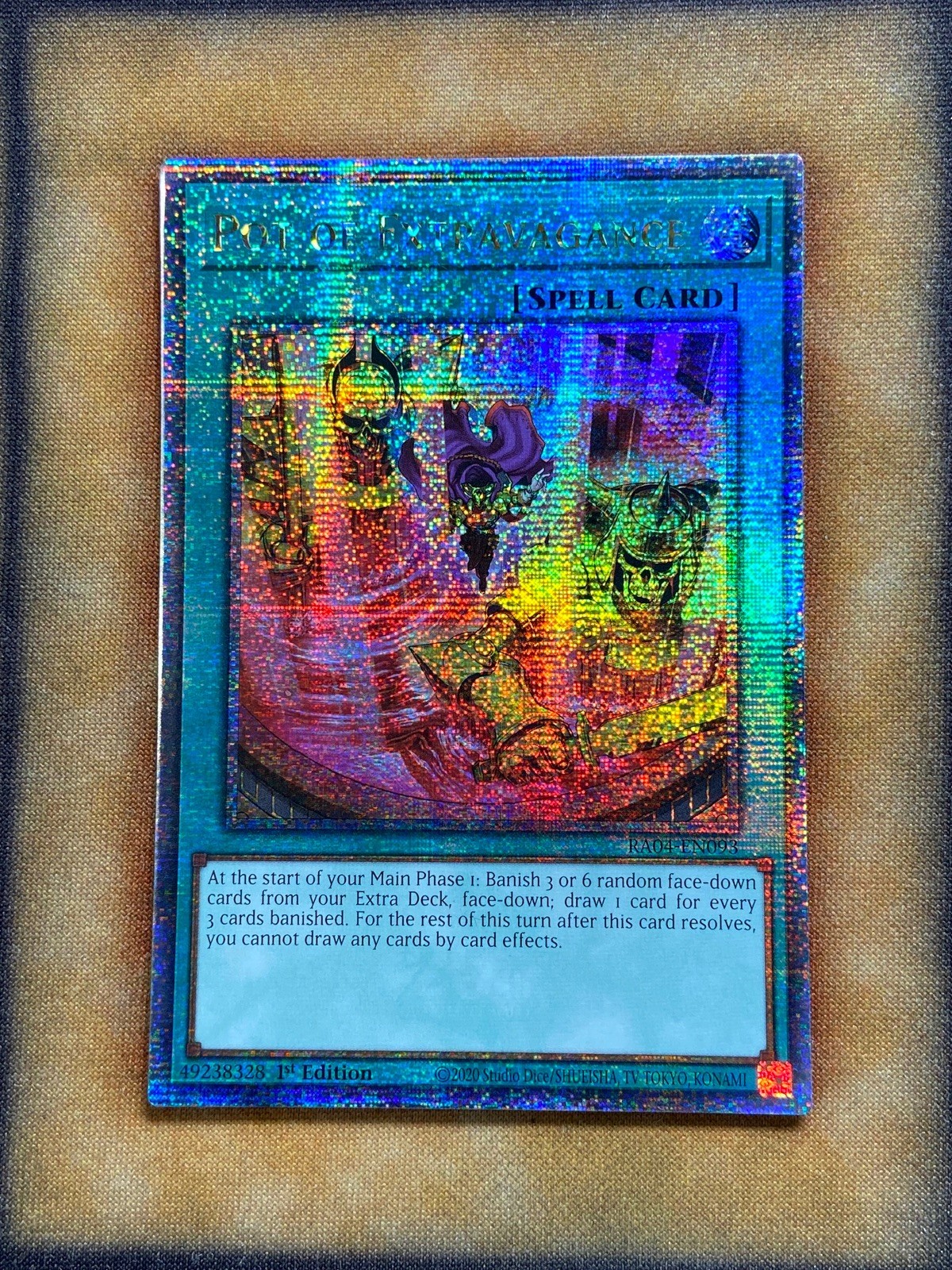 Yugioh Pot of Extravagance RA04-EN093 Quarter Century Rare Alt Art 1st Ed NM