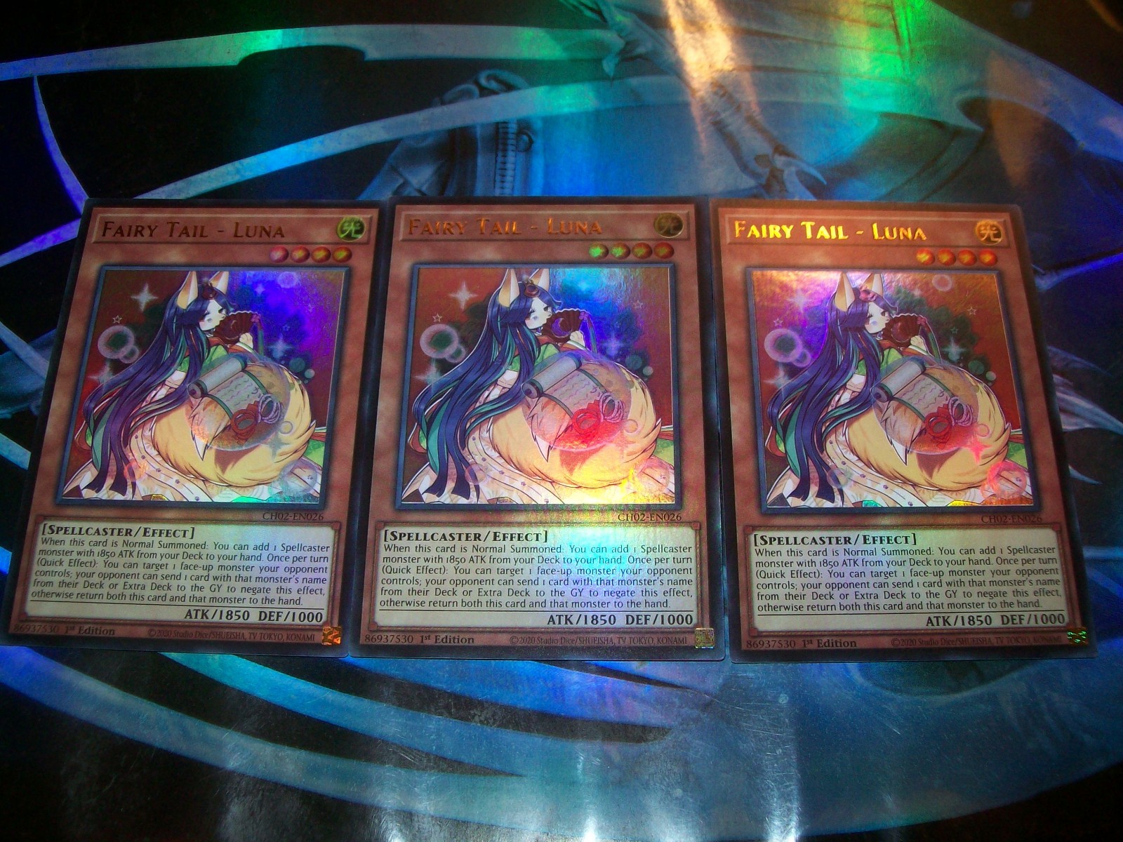 3x Fairy Tail – Luna 1st Edition Ultra Rare CH02-EN026 Yu-Gi-Oh!