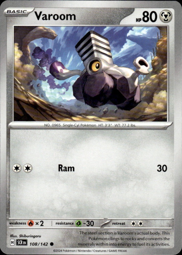 Varoom 108/142 Stellar Crown C NM Shiburingaru Pokemon