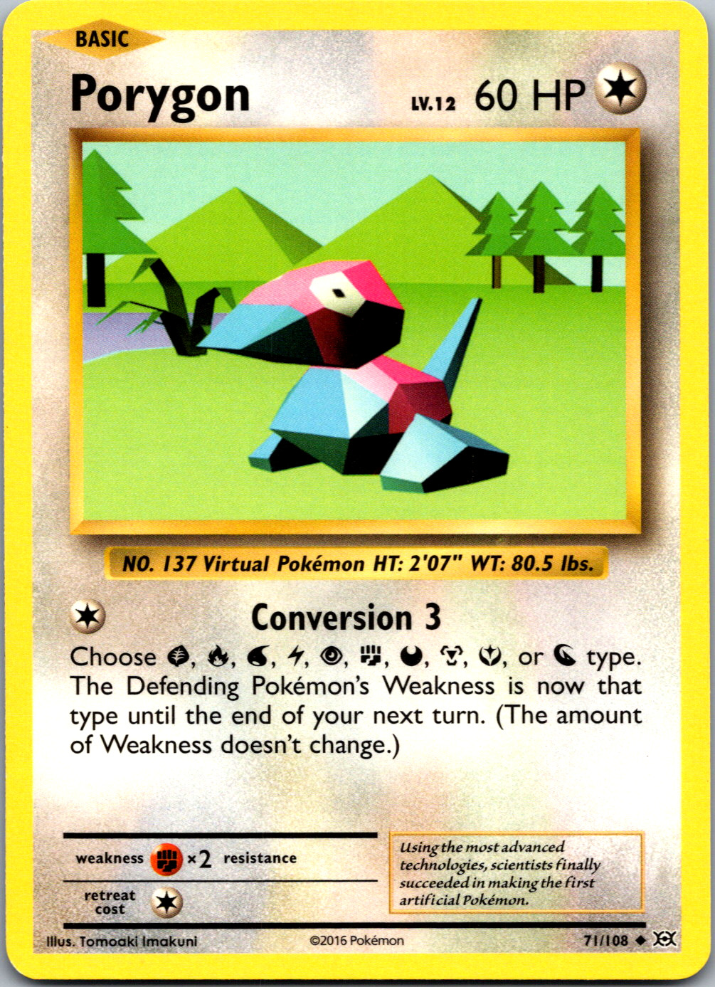 Porygon #71/108 XY – Evolutions Tomoaki Imakuni NM