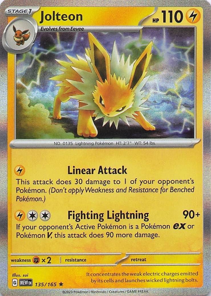 Pokemon Card – Jolteon – Holo (135/165 – 151)