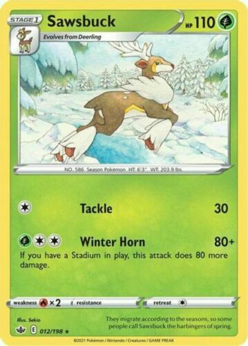 Pokemon – Sawsbuck – 012/198 – Rare – Chilling Reign – NM/M – New
