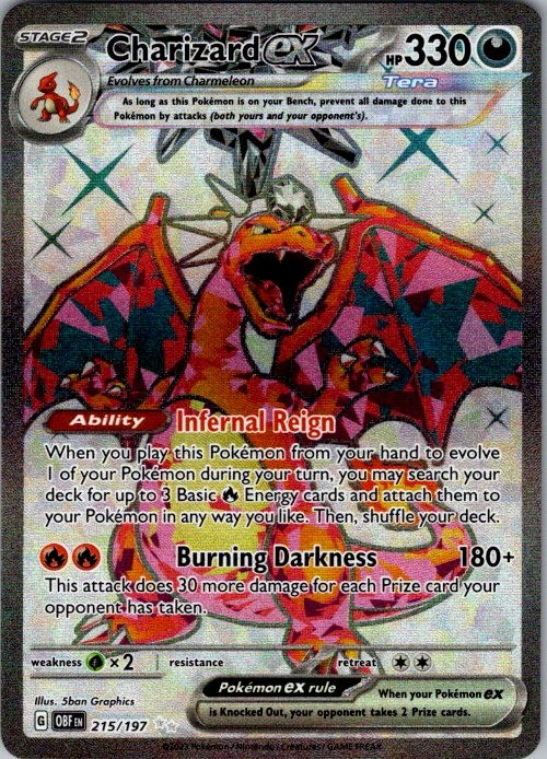 Charizard ex – Holo Ultra Rare SV03: Obsidian Flames 215/197 NM 5ban Graphics
