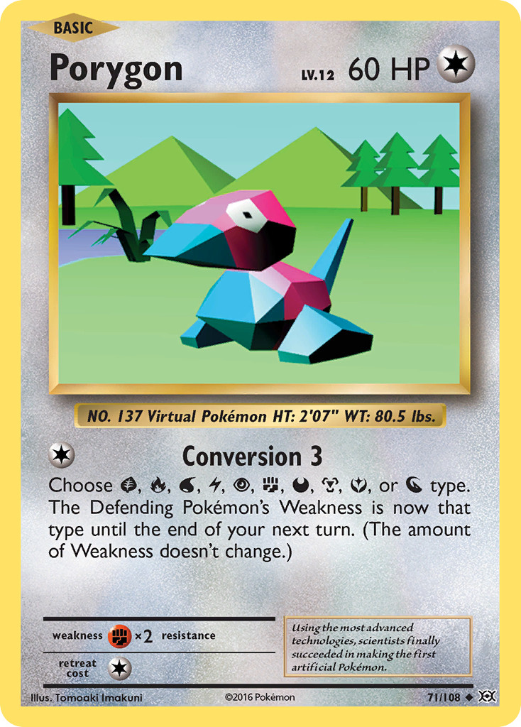 PORYGON 71/108 UC EVOLUTIONS POKEMON HP IMAKUNI