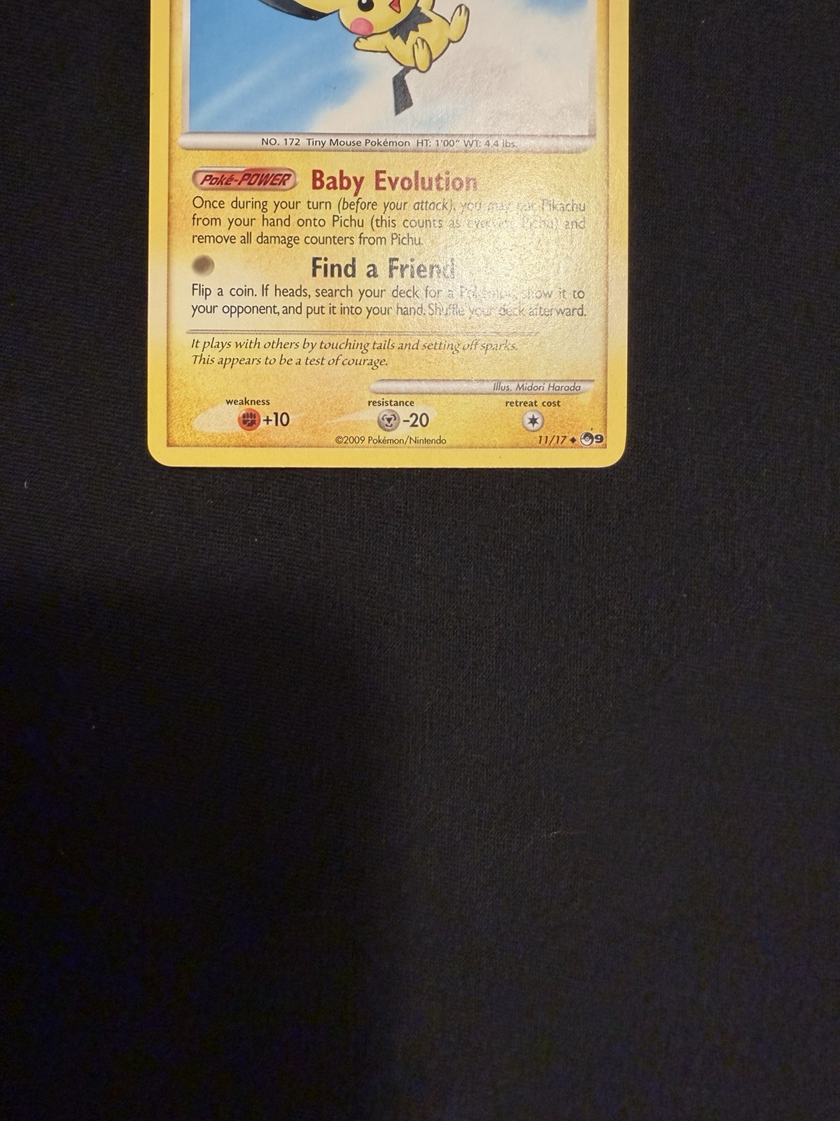 Pokemon Pichu 11/17 POP Series 9 Regular Uncommon Eng 2009 40 HP