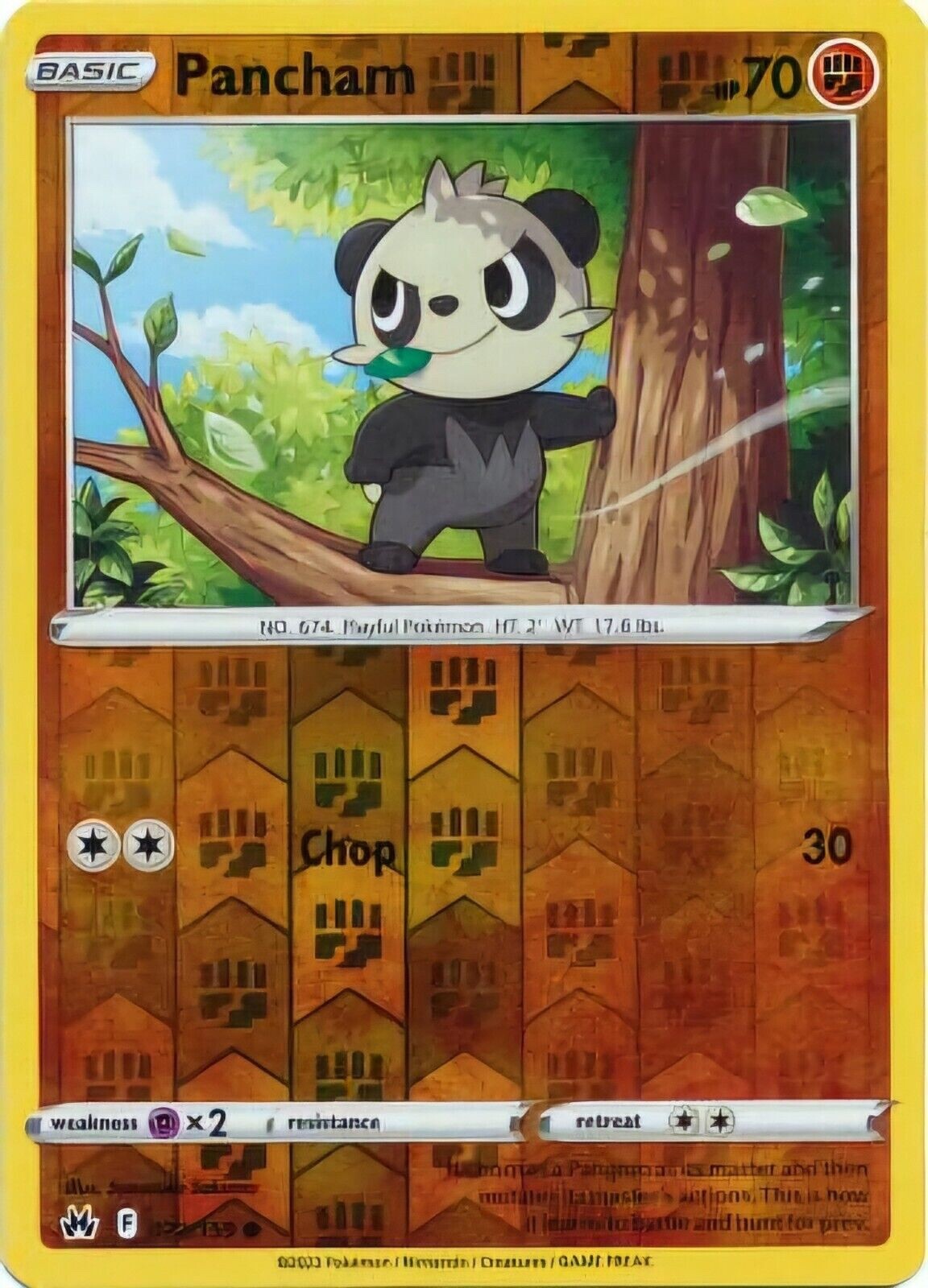 Pokemon – Panchem – Reverse Holo – 072/159 – Crown Zenith – NM/M