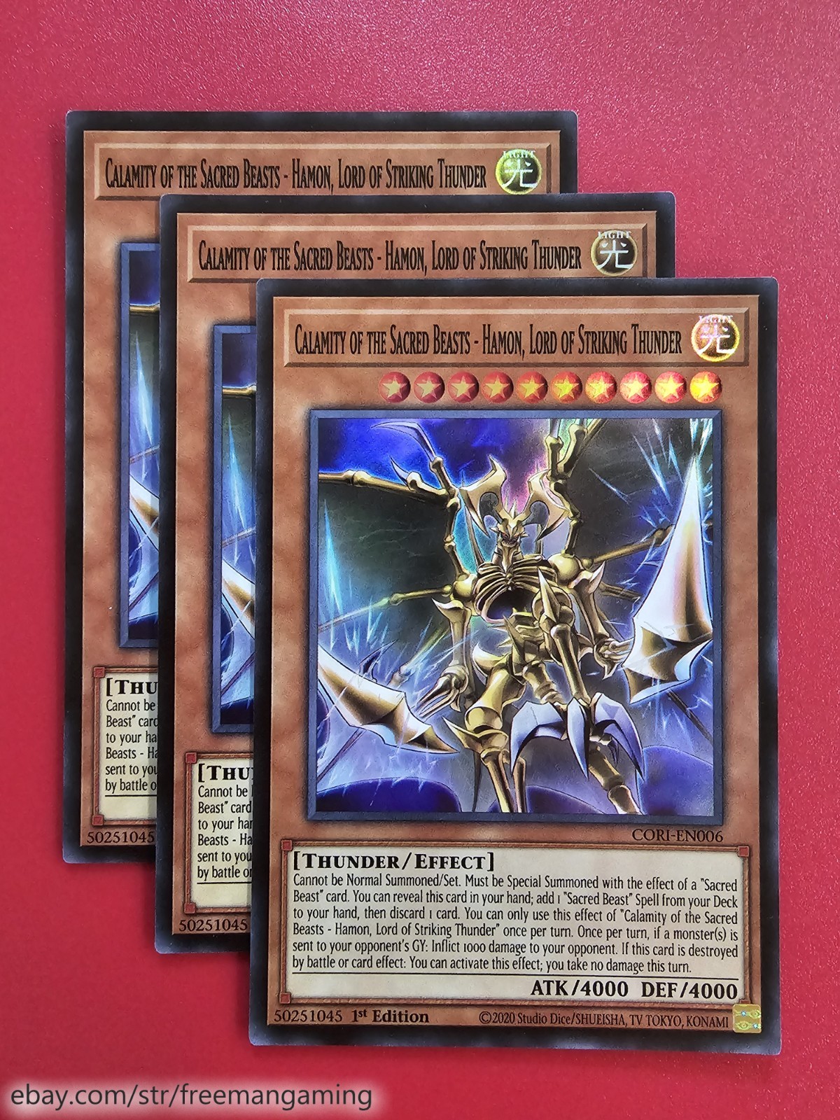 Yugioh Sacred Beasts Deck Core 30 card CORI Uria Hamon Raviel Summoner Released