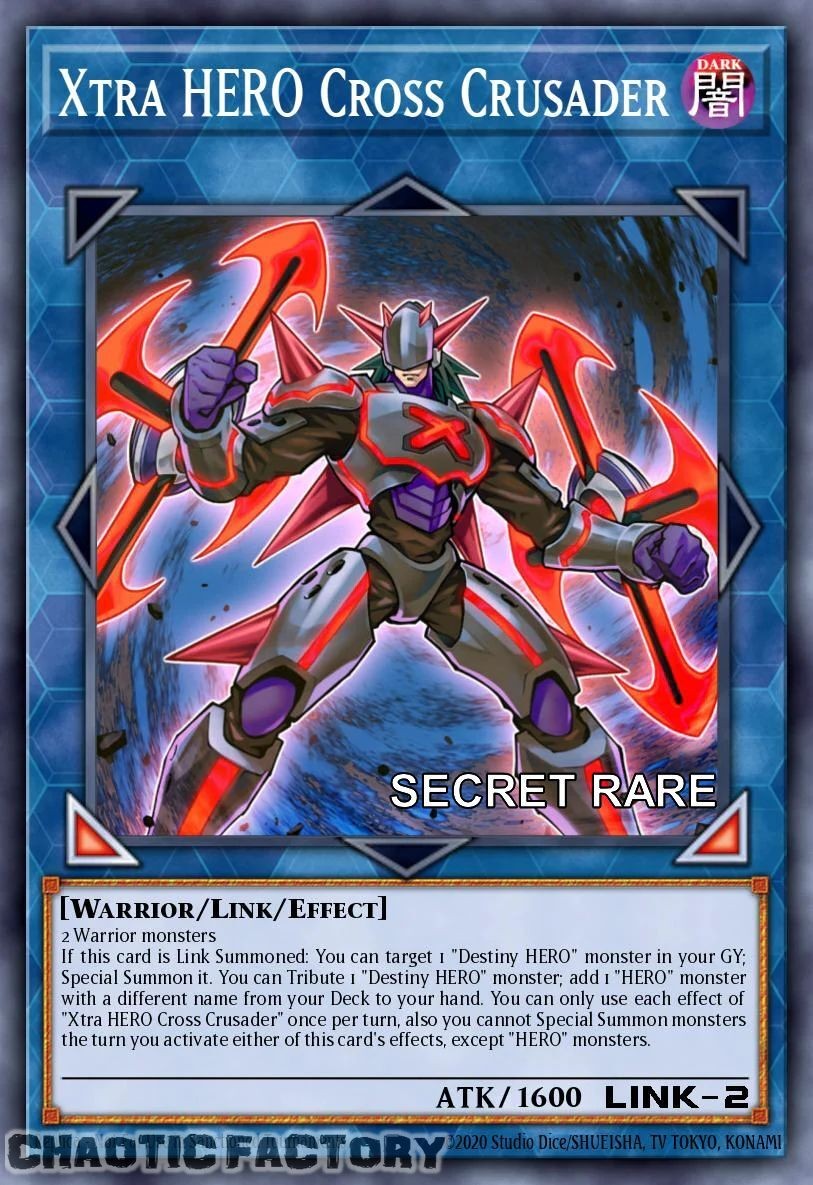 YUGIOH RA04-EN076 Xtra HERO Cross Crusader Secret Rare 1st Edition NM
