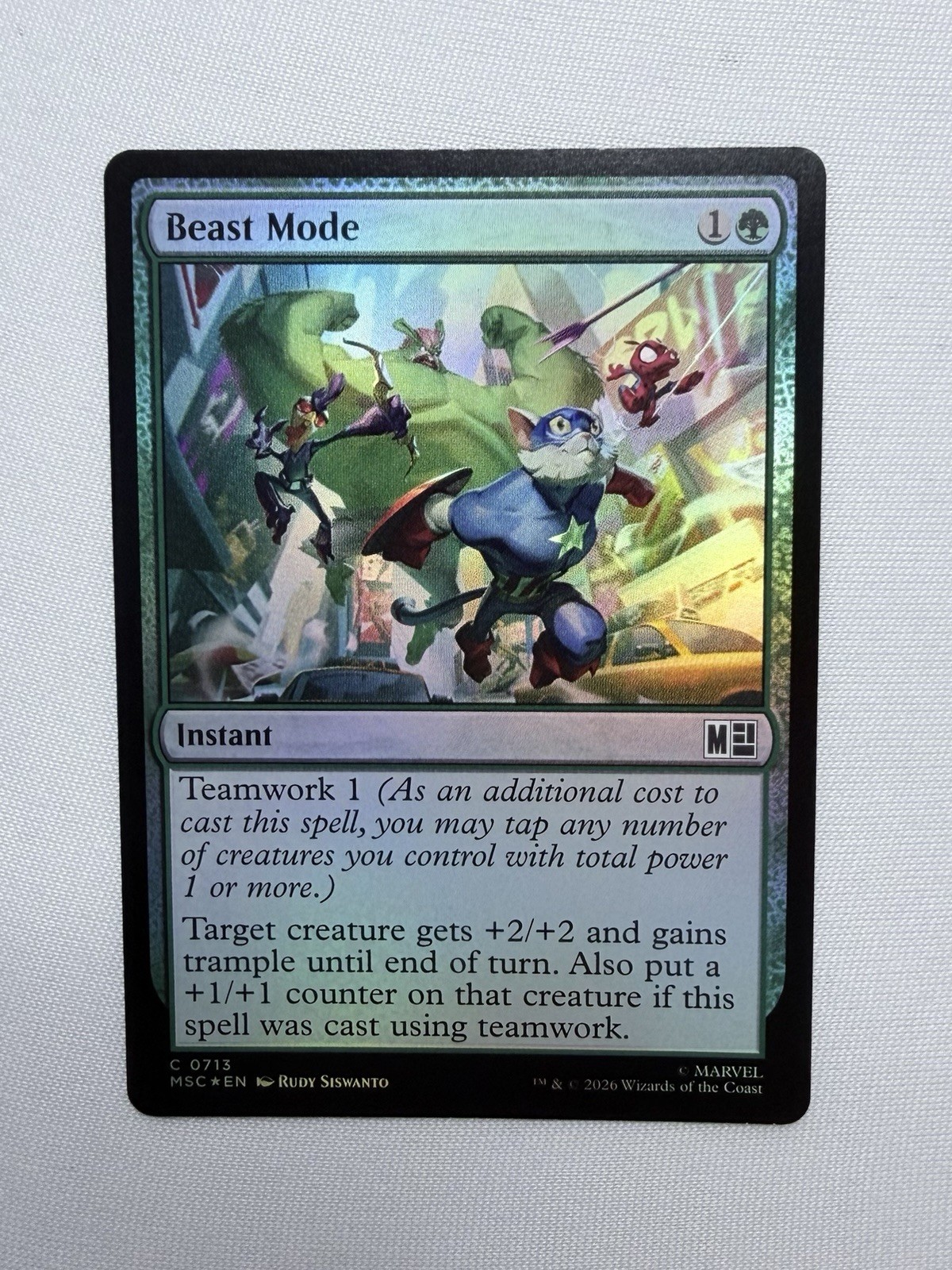 Beast Mode (Foil) – 0713 – Commander: Marvel Super Heroes MSC – MTG M/NM
