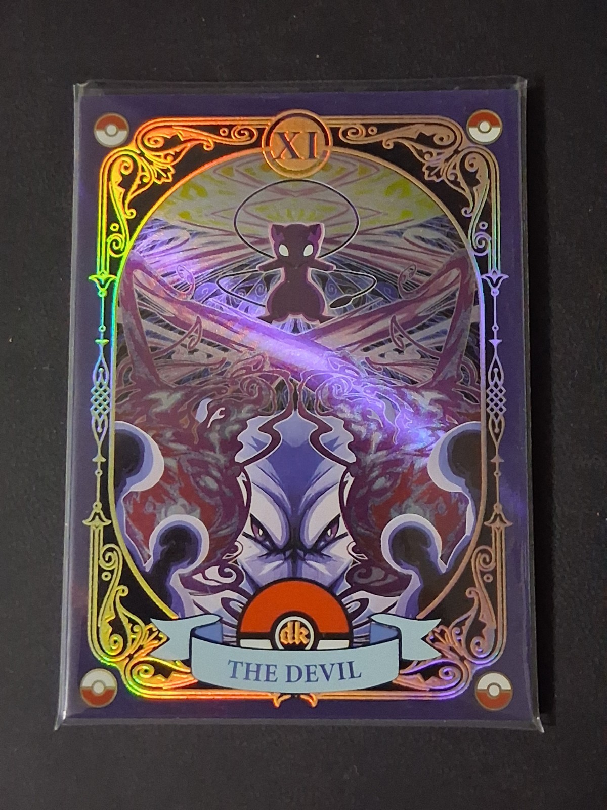 “The Devil” Pokémon Mew/Mewtwo Serialized Tarrot Card 106 Out Of 588