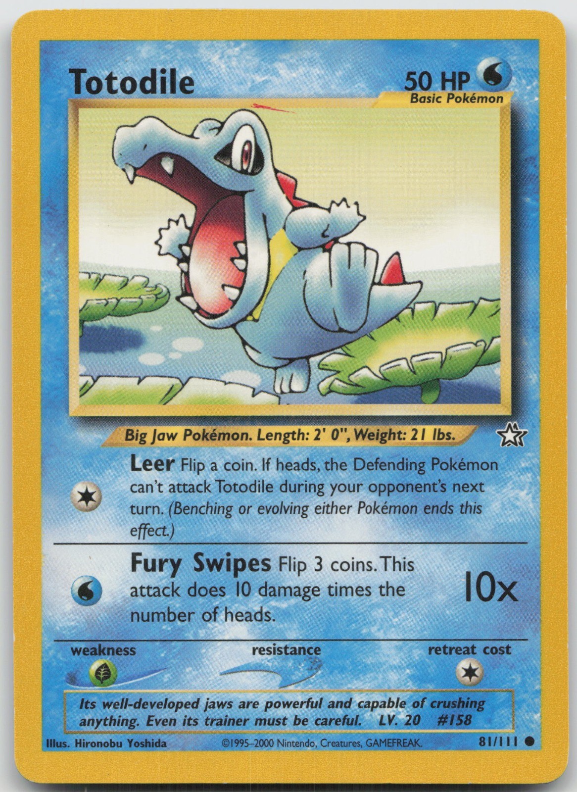 Totodile (81) Common Unlimited Neo Genesis 081/111 LP Hironobu Yoshida