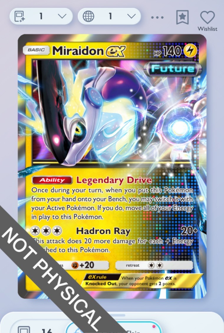 Pokemon TCG POCKET – Miraidon EX 4 🔷, Paradox Drive, English