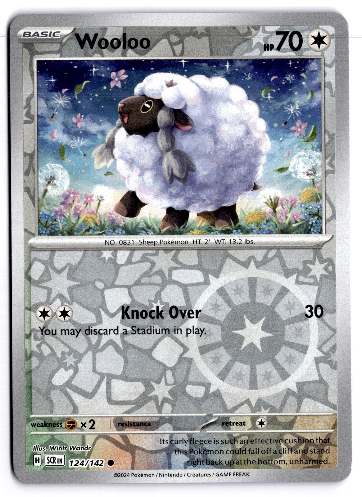 Wooloo 124/142 REVERSE HOLO Near Mint – SV07: Stellar Crown