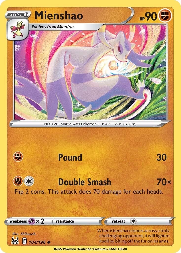 Mienshao – 104/196 – SWSH11: Lost Origin – NM