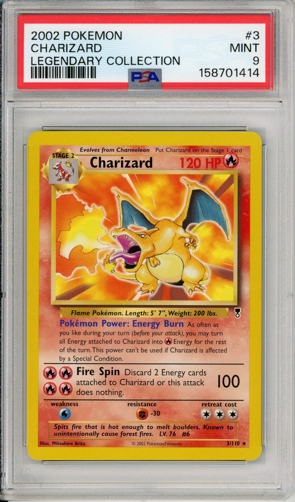 Pokemon Graded: Charizard 3/110 Legendary Collection (2002) PSA 9