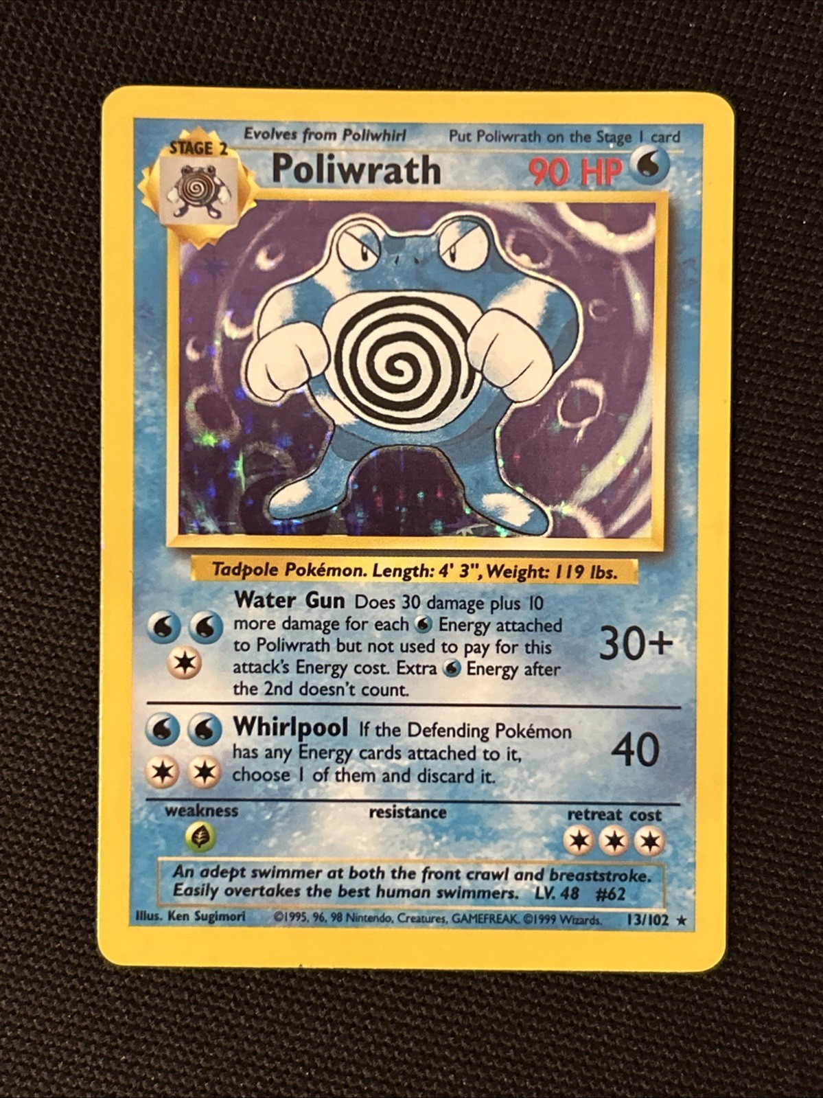 Pokemon Poliwrath 13/102 Base Set Holo *Near Mint*