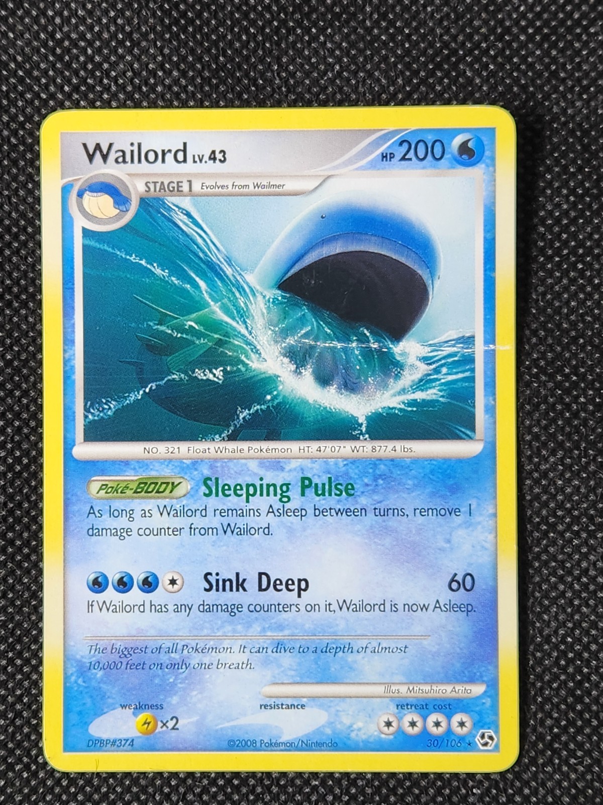 Played (HP) Wailord Non-Holo #30 Great Encounters Pokemon TCG