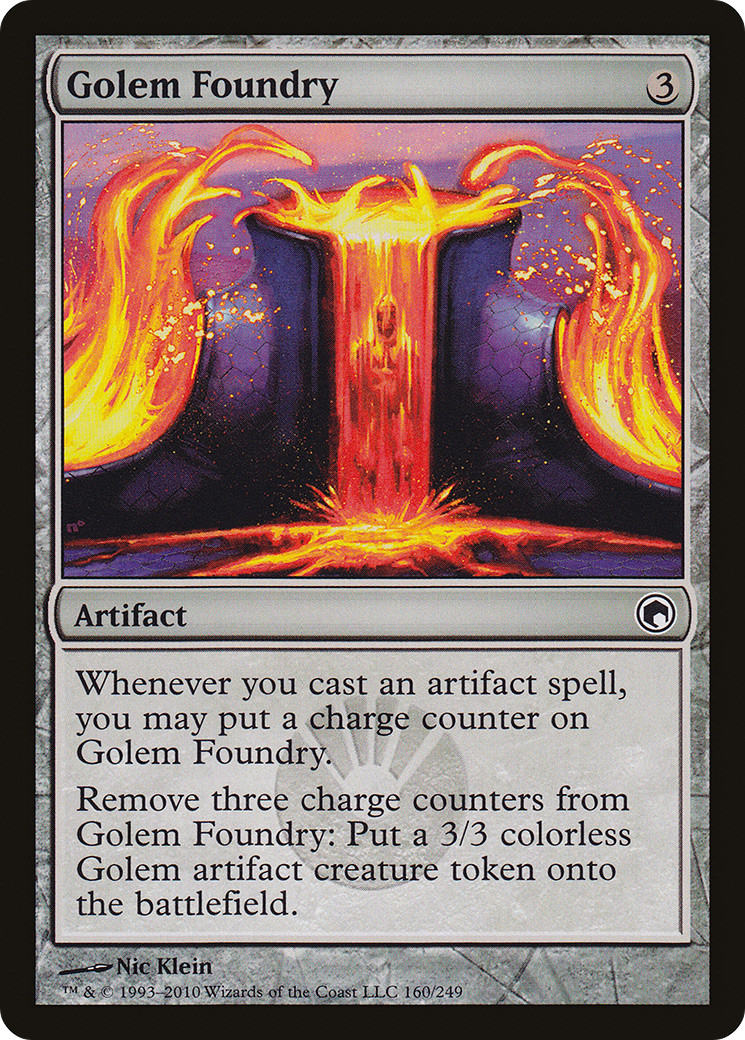 GOLEM FOUNDRY x4 mtg LP Scars of Mirrodin 4 Common