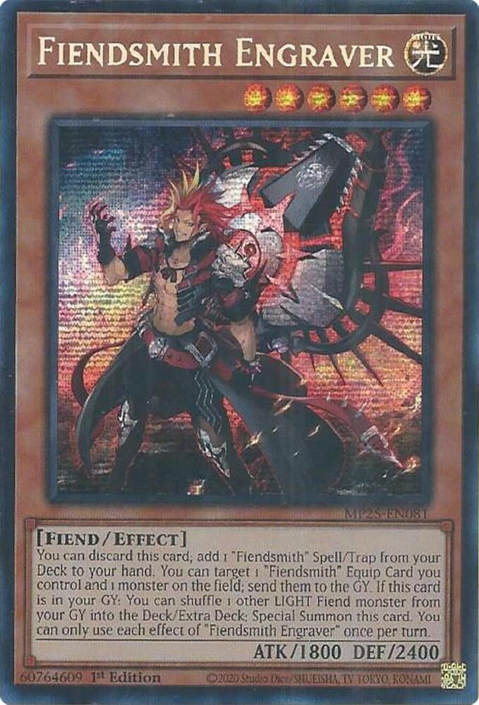 YUGIOH: 1x Fiendsmith Engraver MP25-EN081 Prismatic Secret Rare 2025 Mega-Pack