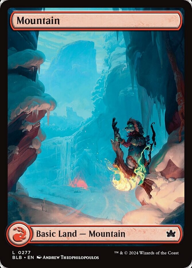 MTG Mountain (0277) – Foil, Bloomburrow, Lightly Played, English