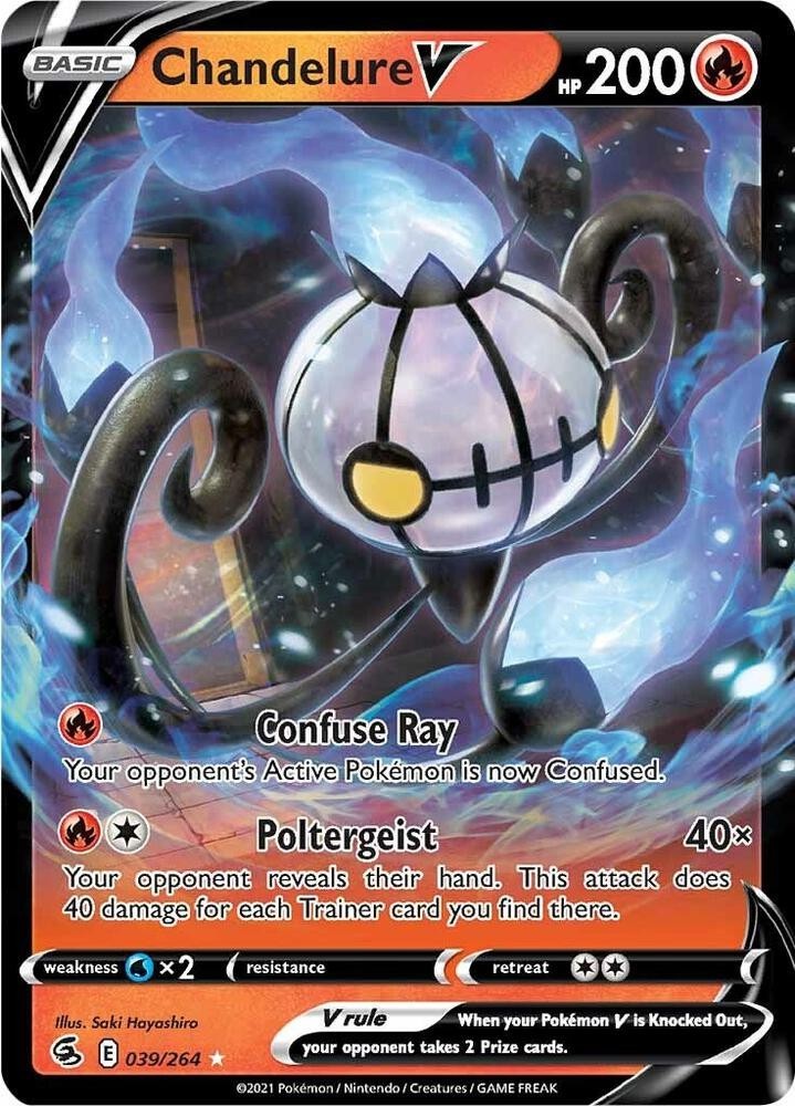 Pokemon Fusion Strike Ultra Rare Chandelure V 039/264 – Near Mint (NM)