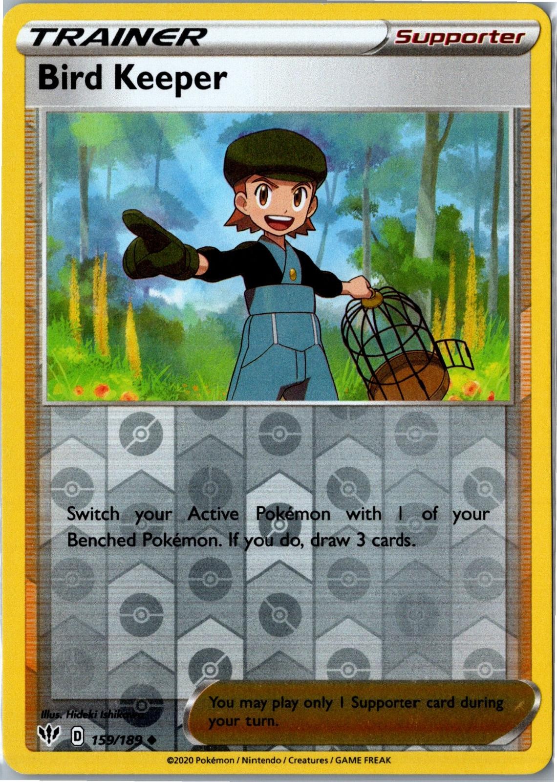 Pokemon Card – Bird Keeper Darkness Ablaze 159/189 2020 Uncommon Reverse Holo NM