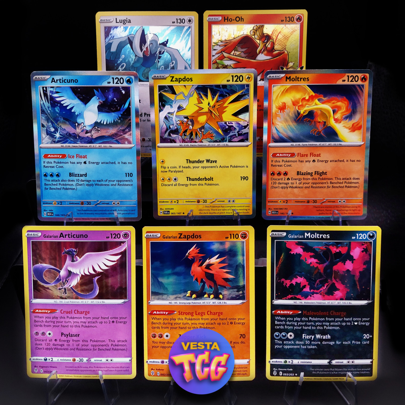 Pokemon TCG Legendary Birds 8 Card Set NM Lugia Ho-oh Articuno Moltres Zapdos
