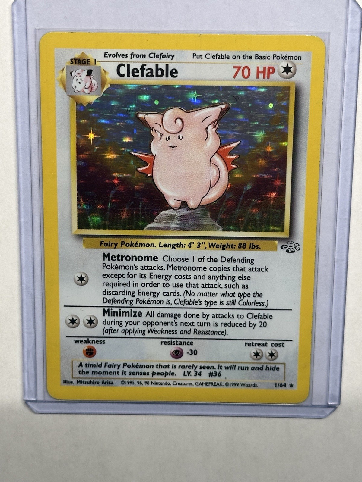 Pokémon TCG Clefable Jungle 01/64 Holo Rare Unlimited 70 HP EN