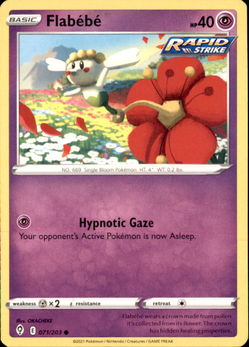 Flabebe Common SWSH07: Evolving Skies 071/203 NM OKACHEKE 2021