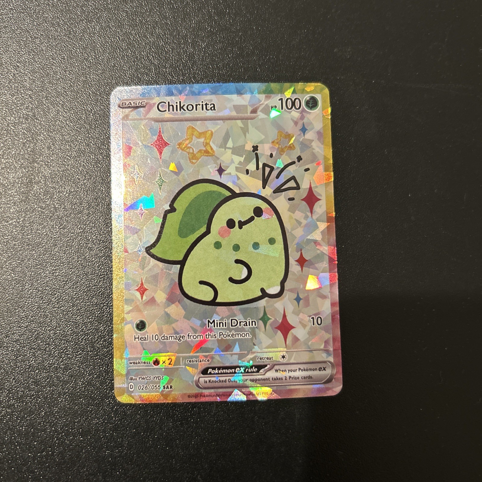 Pokemon Chikorita Special Doujin Art Starry Holo Card