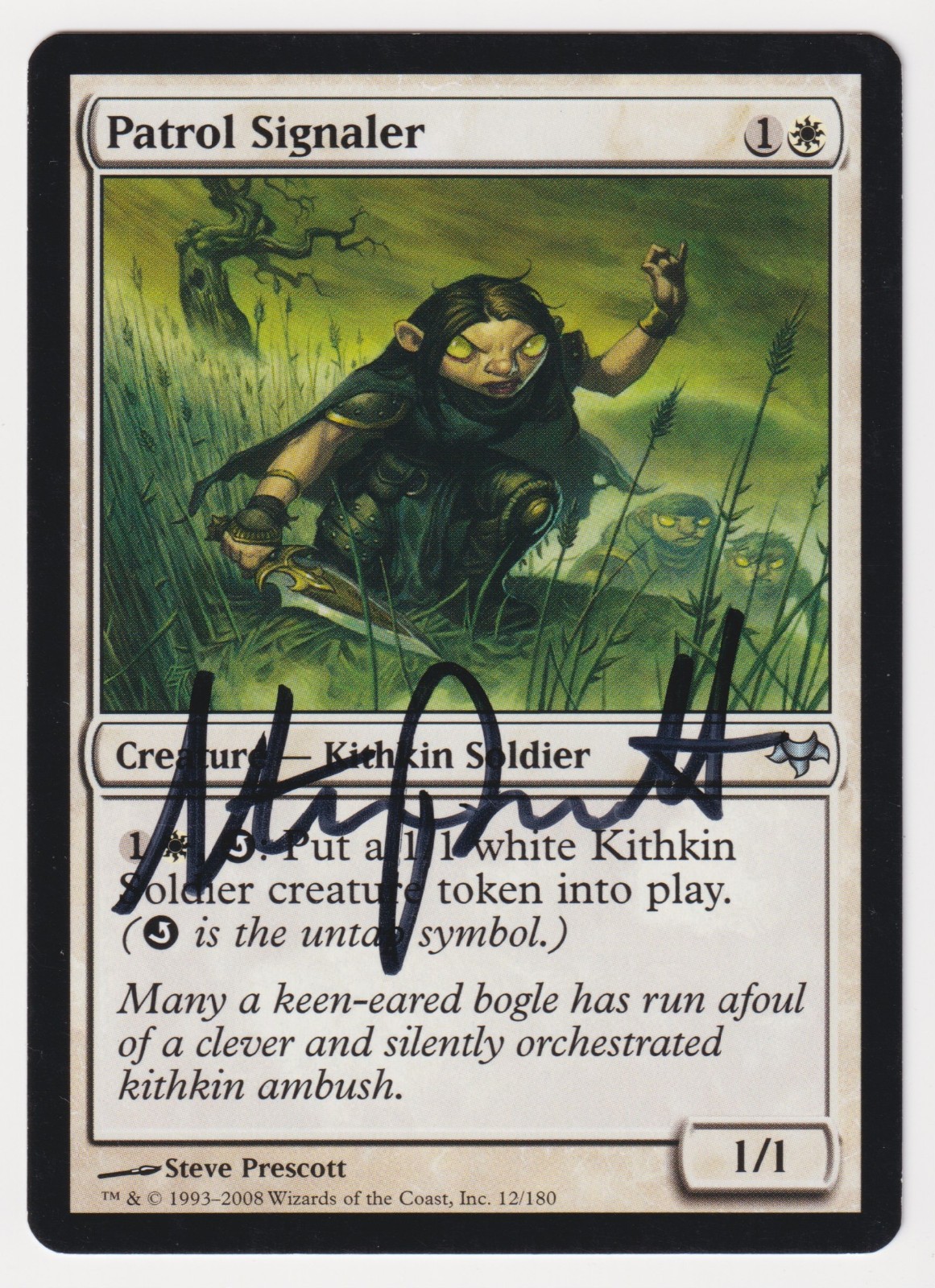 Signed Patrol Signaler LP Eventide Artist Steve Prescott 2008 MTG Magic Kithkin!