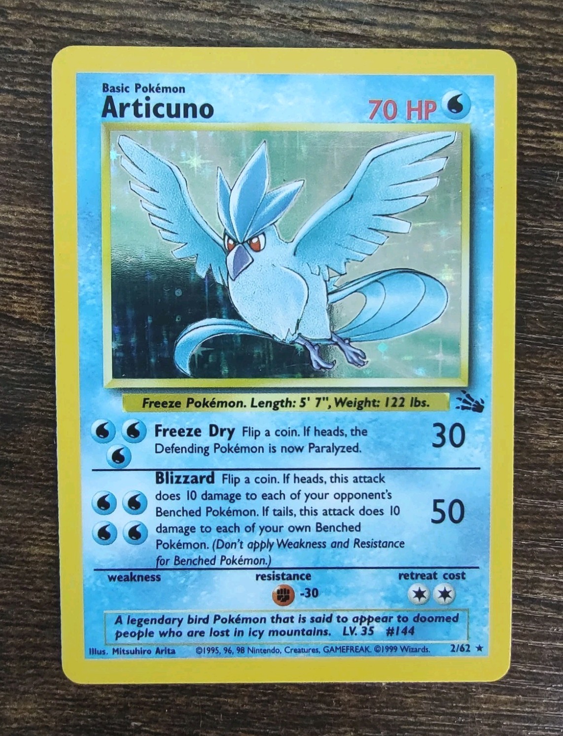 Pokemon Fossil Holo Rare Articuno 2/62 NM