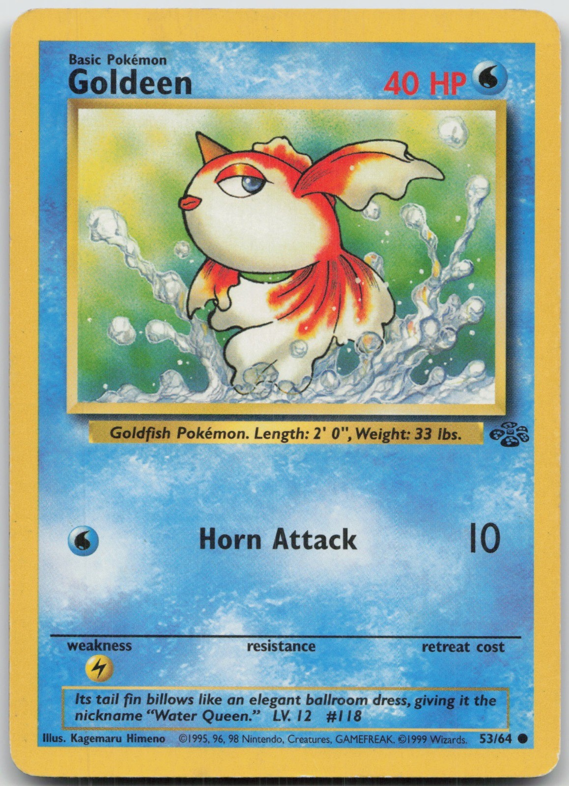 Goldeen Common Unlimited Jungle 53/64 MP Kagemaru Himeno