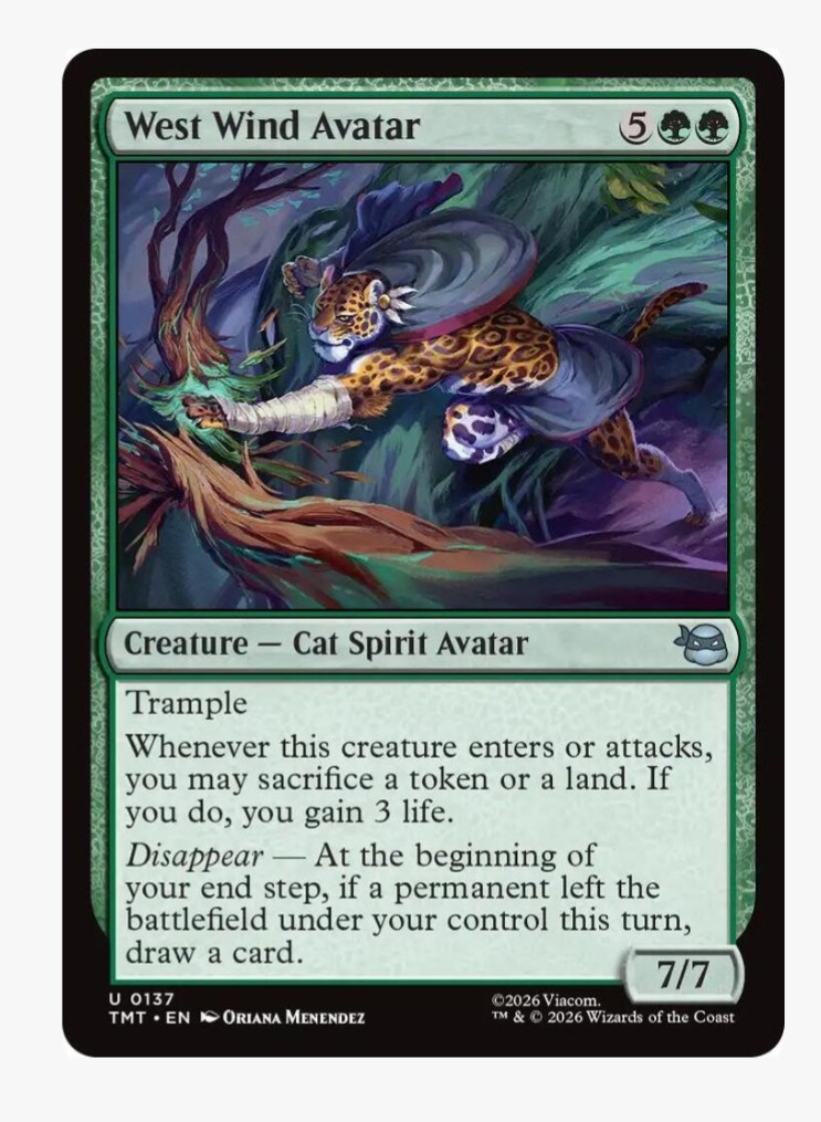West Wind Avatar | MTG TMNT TMT | Green Cat Spirit Avatar Trample EDH | NM