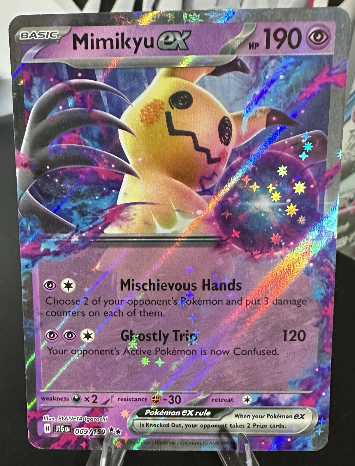 Pokémon TCG Mimikyu EX 069/159 Journey Together Double Rare Card