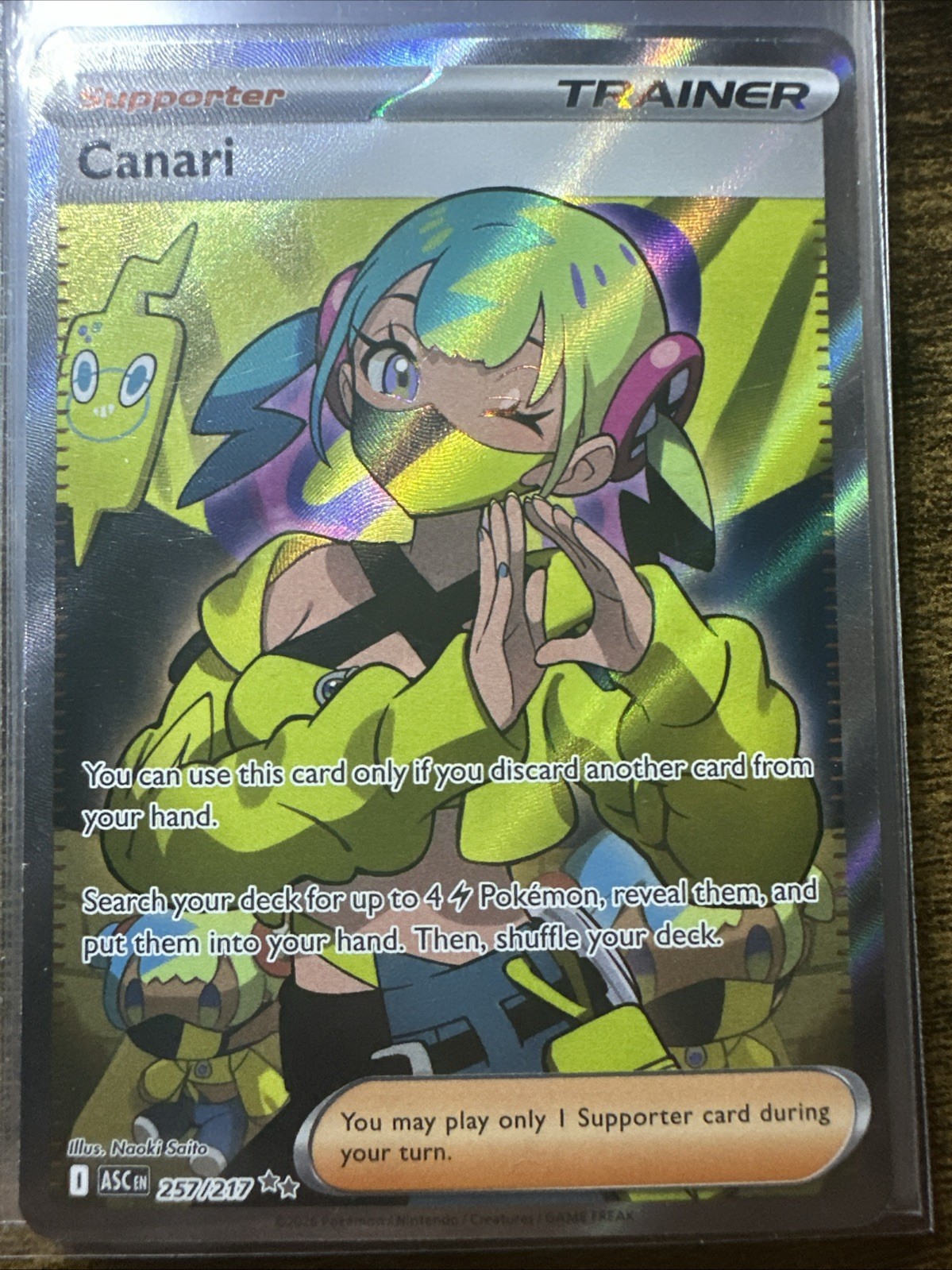 Canari 257/217 Ultra Rare, Ascended Heroes, Full Art Holo, Pokemon TCG, NM